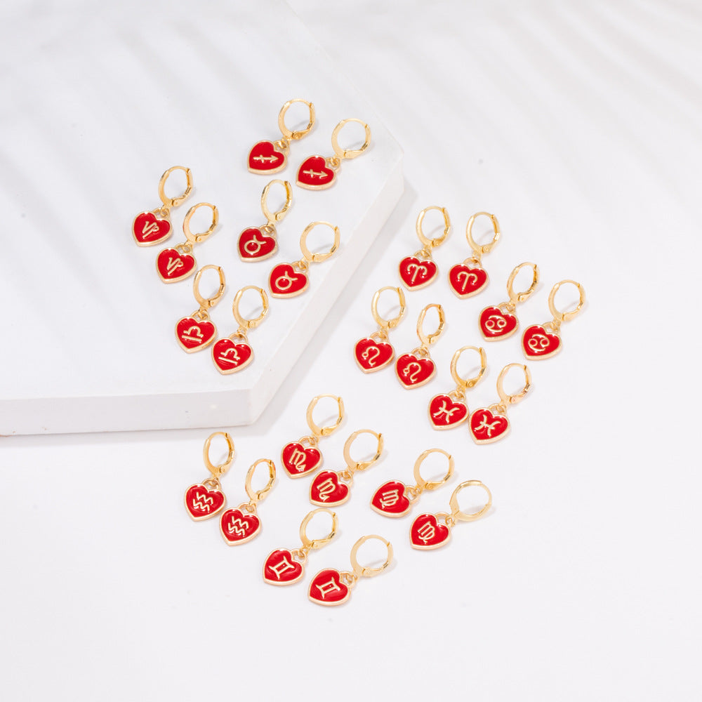 Gemini Heart Earrings