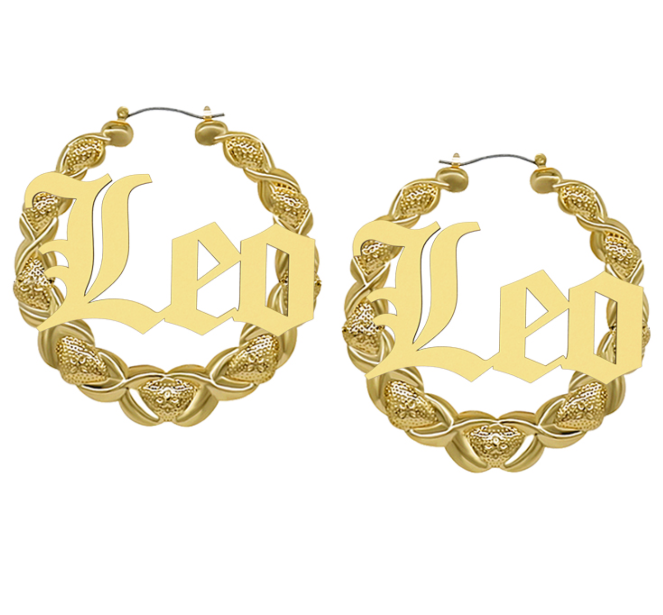 Bamboo Zodiac Hoop Earrings