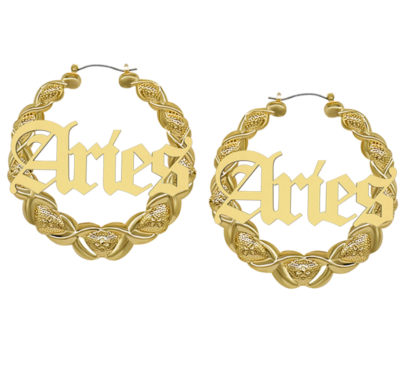 Bamboo Zodiac Hoop Earrings