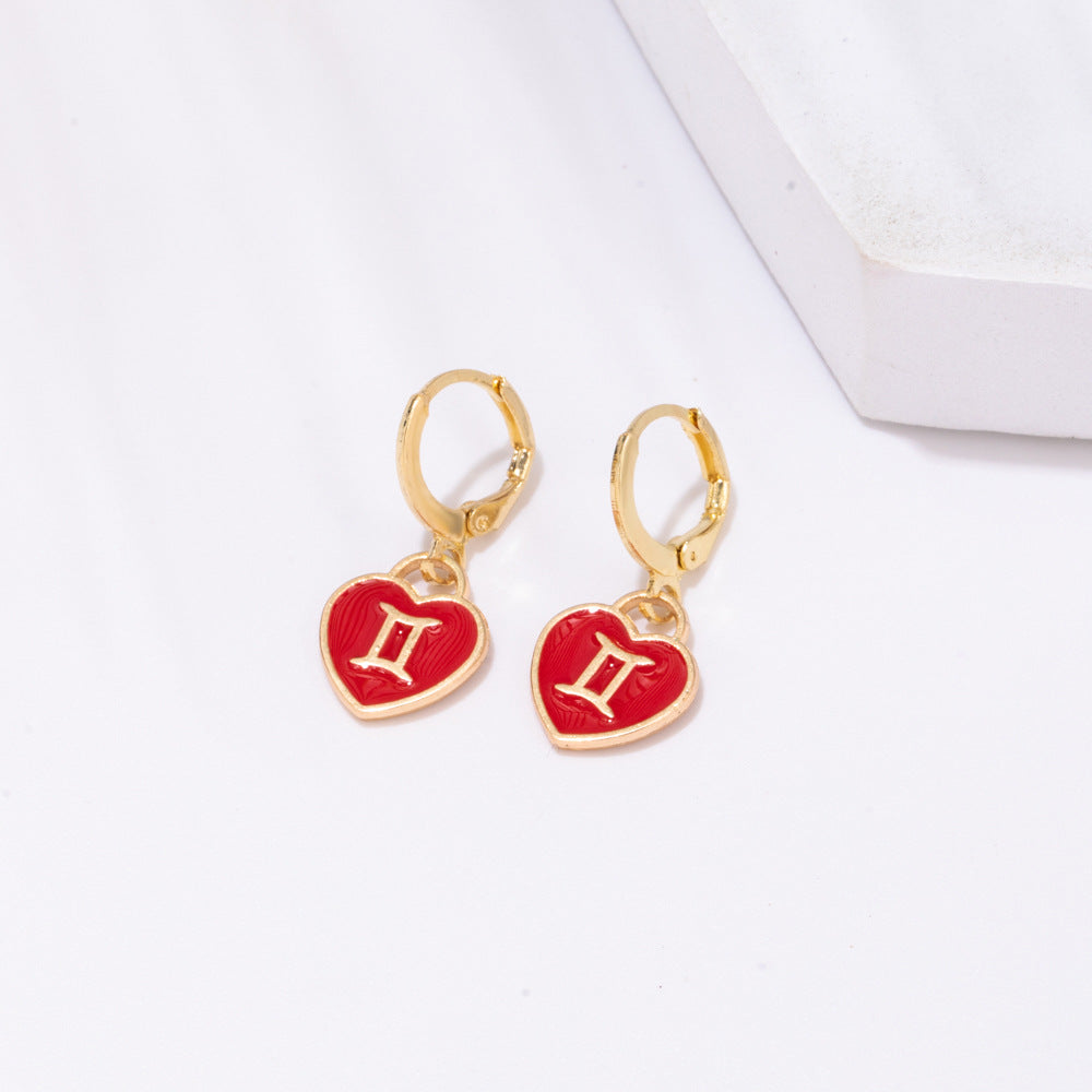 Gemini Heart Earrings
