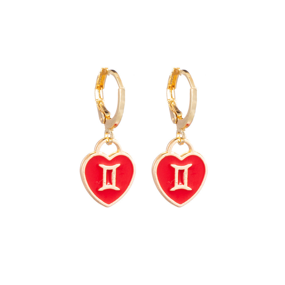 Gemini Heart Earrings