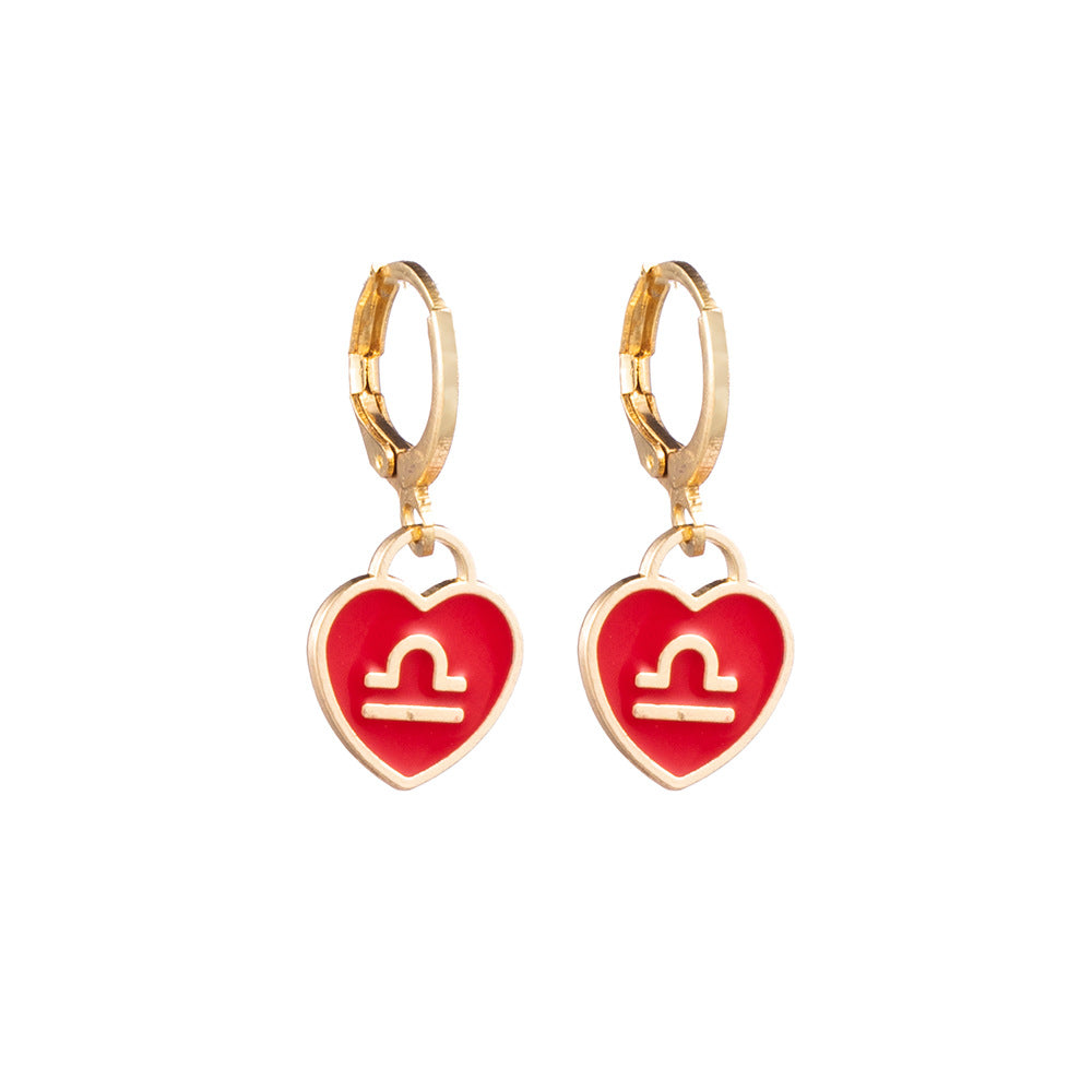 Libra Heart Earrings