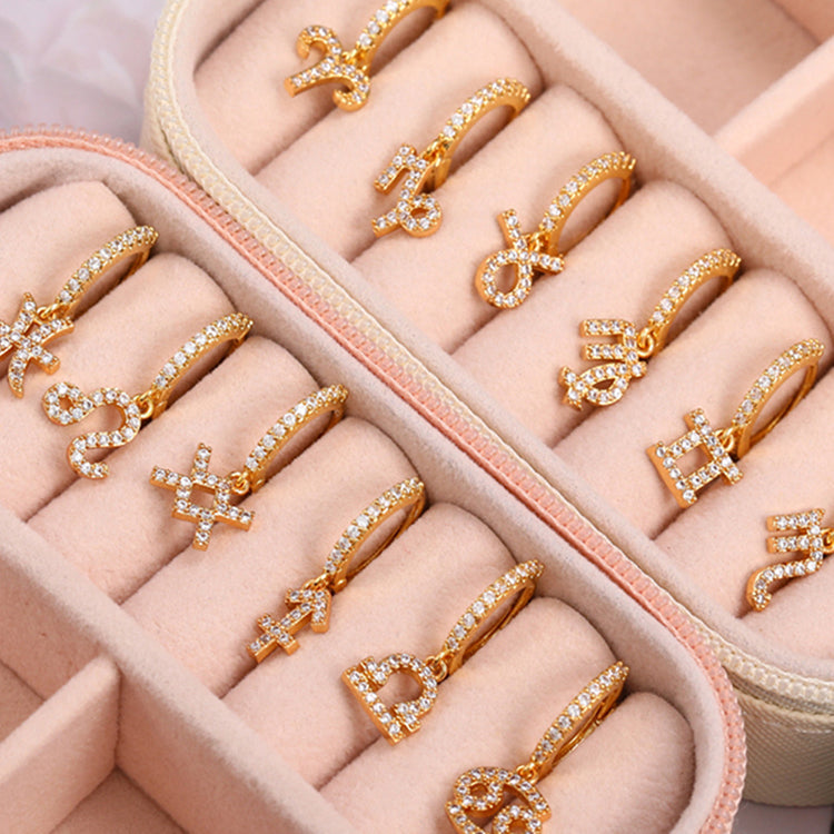 Aquarius pave mini hoop earrings