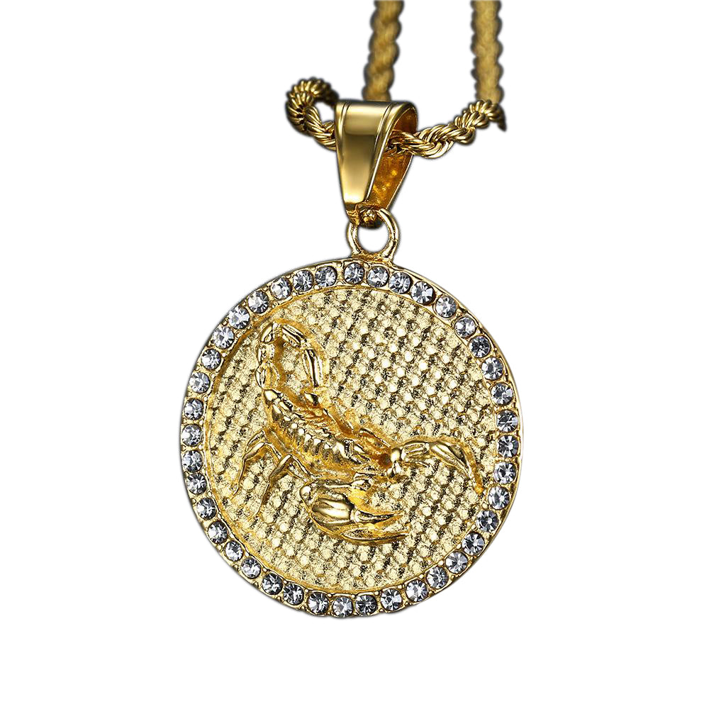Men's Scorpio Gold/Crystal (The Scorpion) necklace