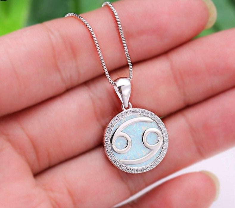 925 Silver necklace – chain and zodiac sign CANCER