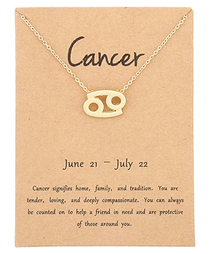 Cancer Zodiac Sign Necklace (June 21 – July 22) – Amanda Rose