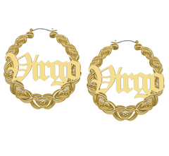 Bamboo Zodiac Hoop Earrings