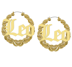 Bamboo Zodiac Hoop Earrings