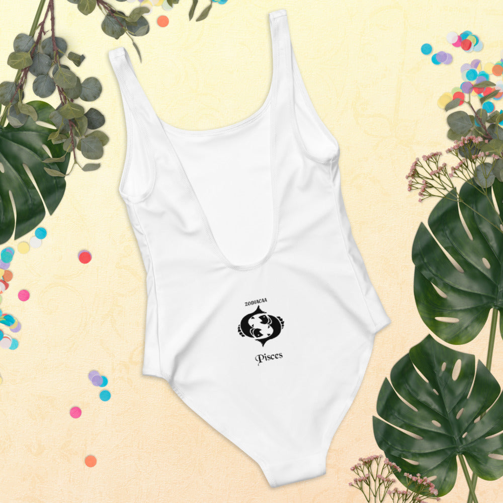 Pisces White One-Piece Swimsuit