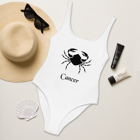 Cancer White One-Piece Swimsuit