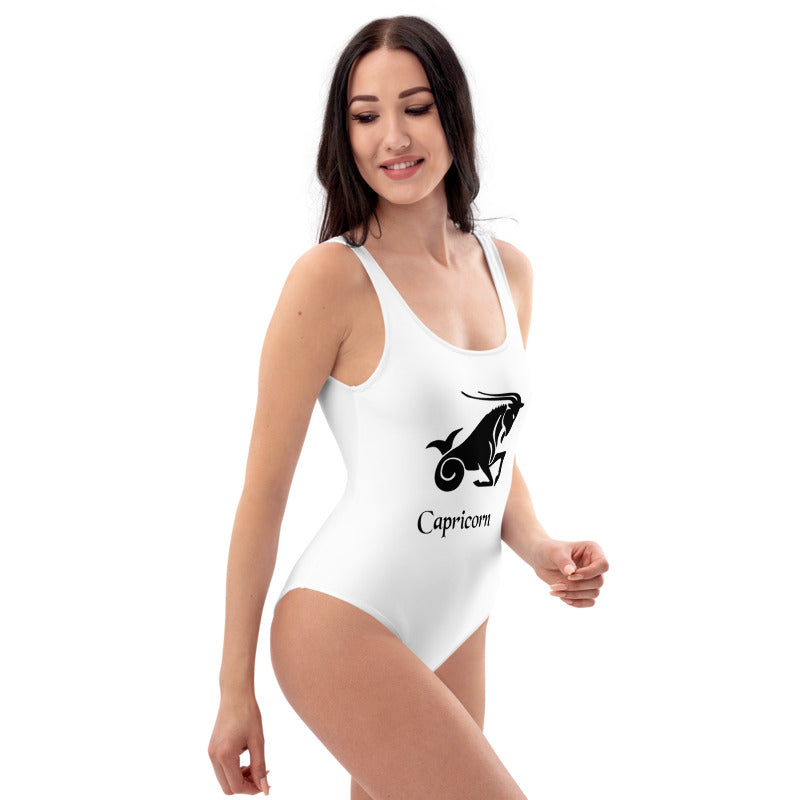 Capricorn White One-Piece Swimsuit