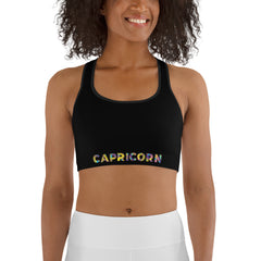 Capricorn Black Sports bra