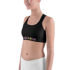 Aquarius black Sports bra