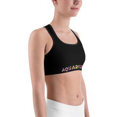 Aquarius black Sports bra