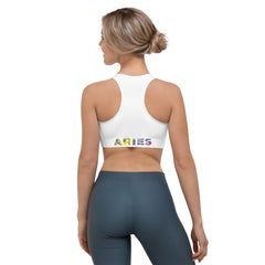 Aries white Sports bra