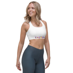 Taurus White Sports bra