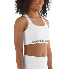 Sagittarius White Sports bra