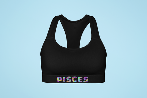 Pisces black Sports bra