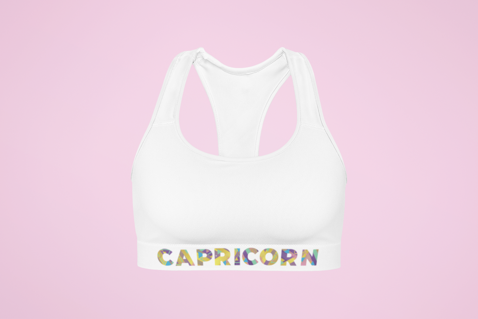 Capricorn White Sports bra