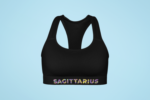 Sagittarius Black Sports bra