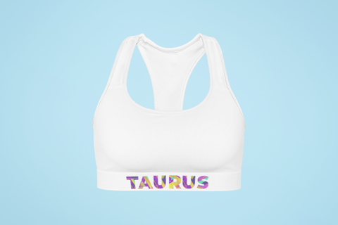 Taurus White Sports bra