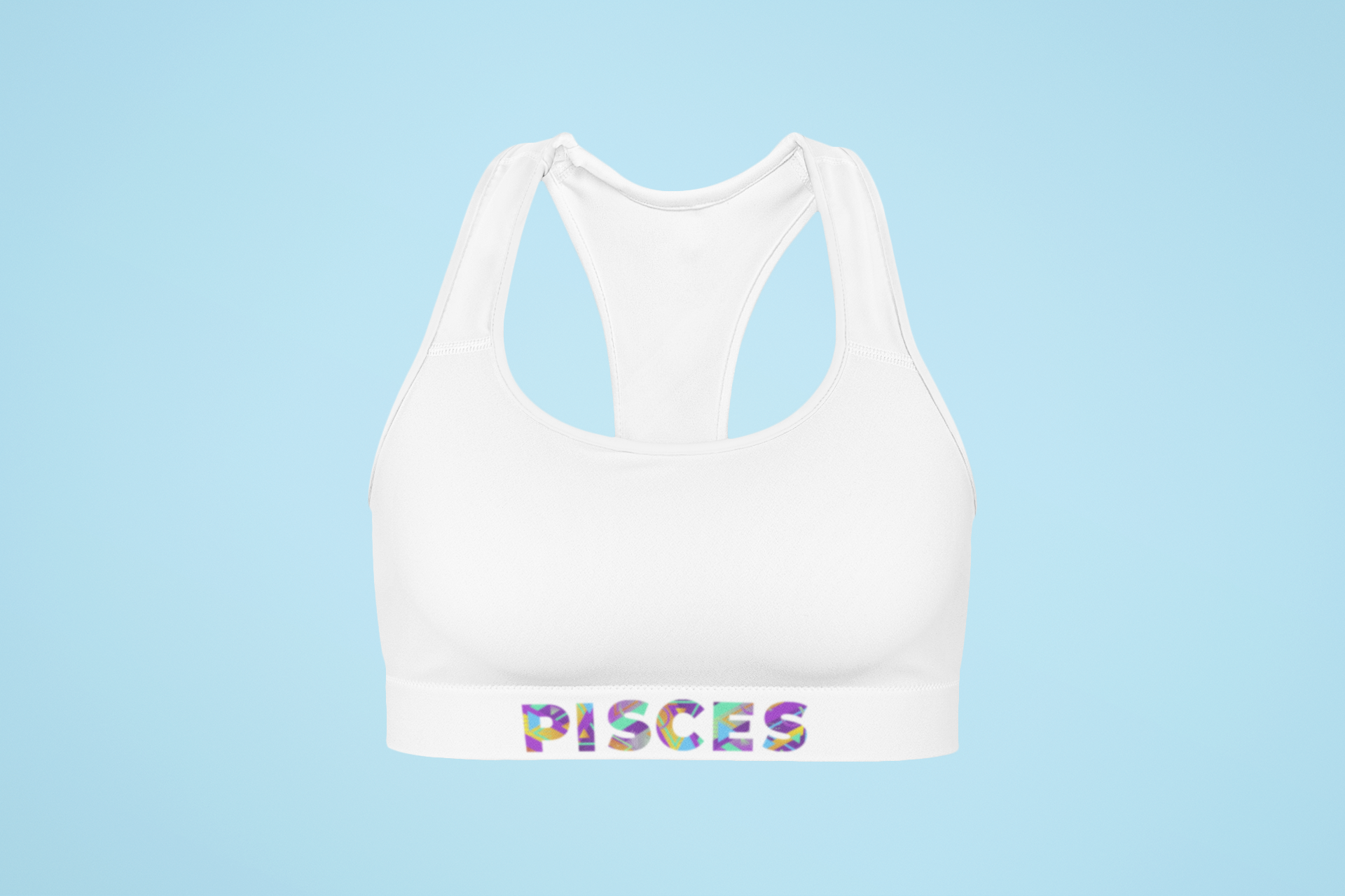 Pisces white Sports bra
