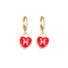 Pisces Heart Earrings