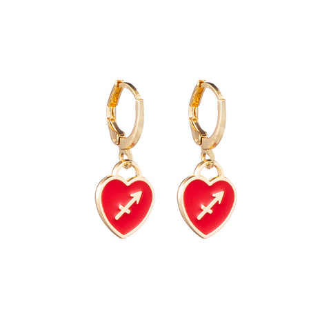 Sagittarius Heart Earrings